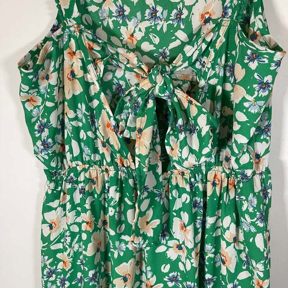 Jessica Simpson Womens Green Floral Sleeveless Maxi Dress with Back Tie Sm - Picture 4 of 9